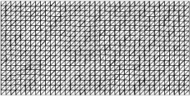 The interior mesh of the two partitioned squares geometry 