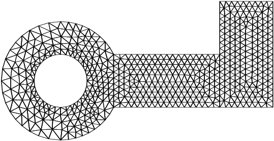 The interior mesh of the double restitched geometry